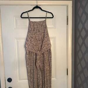 Maurices Animal Print Tie-Waist Wide Leg Jumpsuit